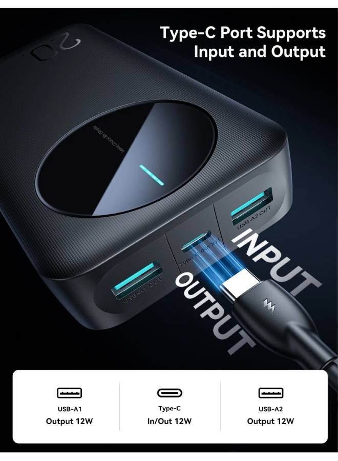 جوي روم - 20000 mAh JR-PBF14 20000mAh 2.4A LED Power Bank Black - Image 1