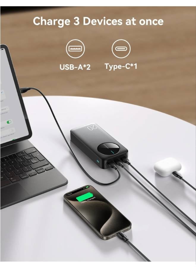 جوي روم - 20000 mAh JR-PBF14 20000mAh 2.4A LED Power Bank Black - Image 1