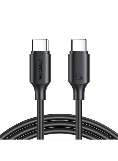 S-A14 Multi-Color Series 60W U Fast Charging Data Cable, Type C to Type C -1.2m Black