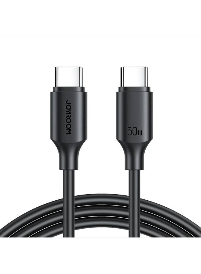 جوي روم - S-A14 Multi-Color Series 60W U Fast Charging Data Cable, Type C to Type C -1.2m Black - Image 1