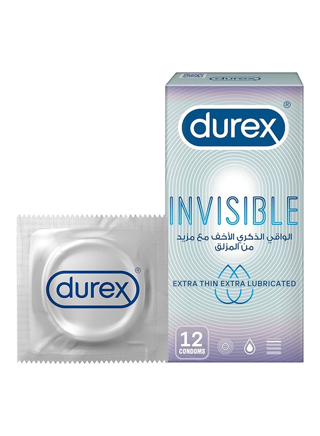 Durex - Invisible Extra Lube Condom 12S - Image 1