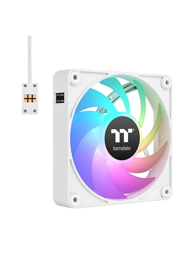 Thermaltake CT140 ARGB Sync PC Cooling Fan, PWM 500~1500 RPM Fan Speed, 77.37 CFM Airflow, Hydraulic Bearing, 4 PIN PWM, 3 PIN-ARGB, Pack of 3 White - Image 1