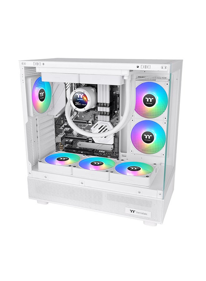 Thermaltake CT140 ARGB Sync PC Cooling Fan, PWM 500~1500 RPM Fan Speed, 77.37 CFM Airflow, Hydraulic Bearing, 4 PIN PWM, 3 PIN-ARGB, Pack of 3 White - Image 4