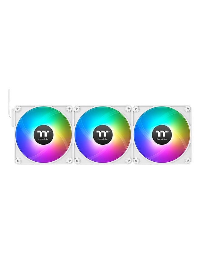 Thermaltake CT140 ARGB Sync PC Cooling Fan, PWM 500~1500 RPM Fan Speed, 77.37 CFM Airflow, Hydraulic Bearing, 4 PIN PWM, 3 PIN-ARGB, Pack of 3 White - Image 3