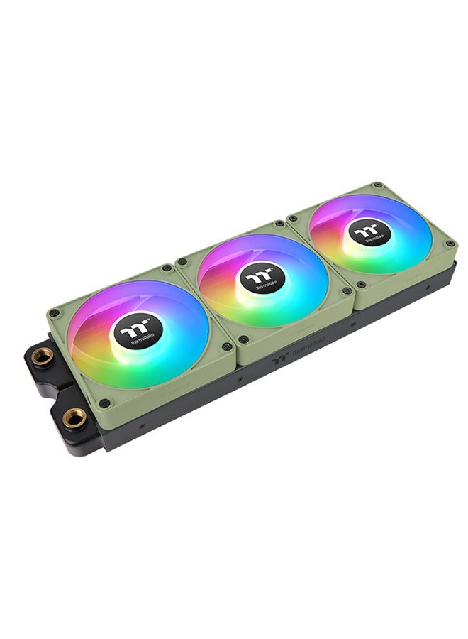 ثيرمال تيك CT140 ARGB Sync PC Cooling Fan, PWM 500~1500 RPM Fan Speed, 77.37 CFM Airflow, Hydraulic Bearing, 4 PIN PWM, 3 PIN-ARGB, Pack of 3, Matcha Green  - Image 4