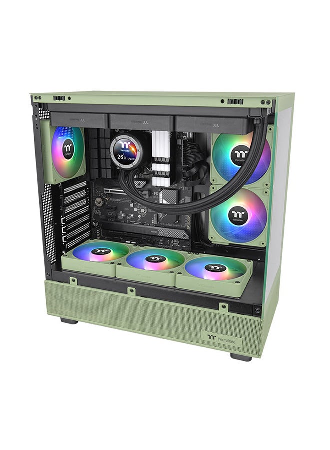 ثيرمال تيك CT140 ARGB Sync PC Cooling Fan, PWM 500~1500 RPM Fan Speed, 77.37 CFM Airflow, Hydraulic Bearing, 4 PIN PWM, 3 PIN-ARGB, Pack of 3, Matcha Green  - Image 5