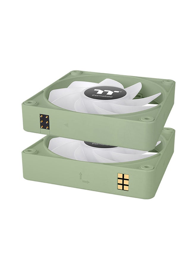 ثيرمال تيك CT140 EX Reverse ARGB Sync PC Cooling Fan (3-Fan Pack), PWM 500~1800 RPM Fan Speed, 94.95 CFM Airflow, Hydraulic Bearing, 4 PIN PWM, 3 PIN-ARGB, Matcha Green  - Image 3