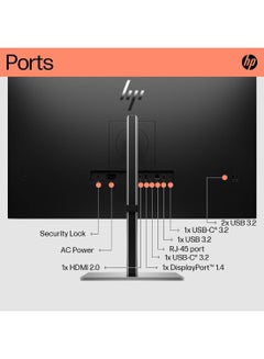 HP E32k G5 4K UHD USB-C Monitor, IPS Display, 5ms GtG (with overdrive), 1*DP, 1*HDMI, 1*RJ-45 Black/Silver  - Image 5