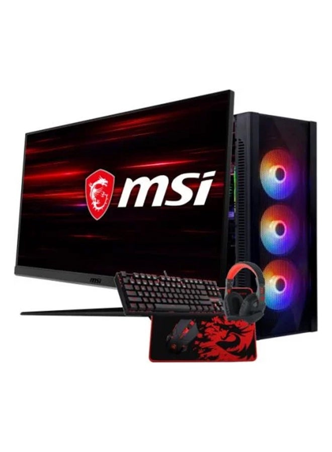 MSI - Gaming PC Bundle with 40 Series GPU: Intel Core i5 14400F, Nvidia RTX 4060 OC 8GB, 32 RAM 3200Mhz, 1TB SSD, 650W PSU + 24 Inch 144Hz Monitor + Gaming Keyboard Mouse & Headset, Wi-Fi, Win 11 Black - Image 1