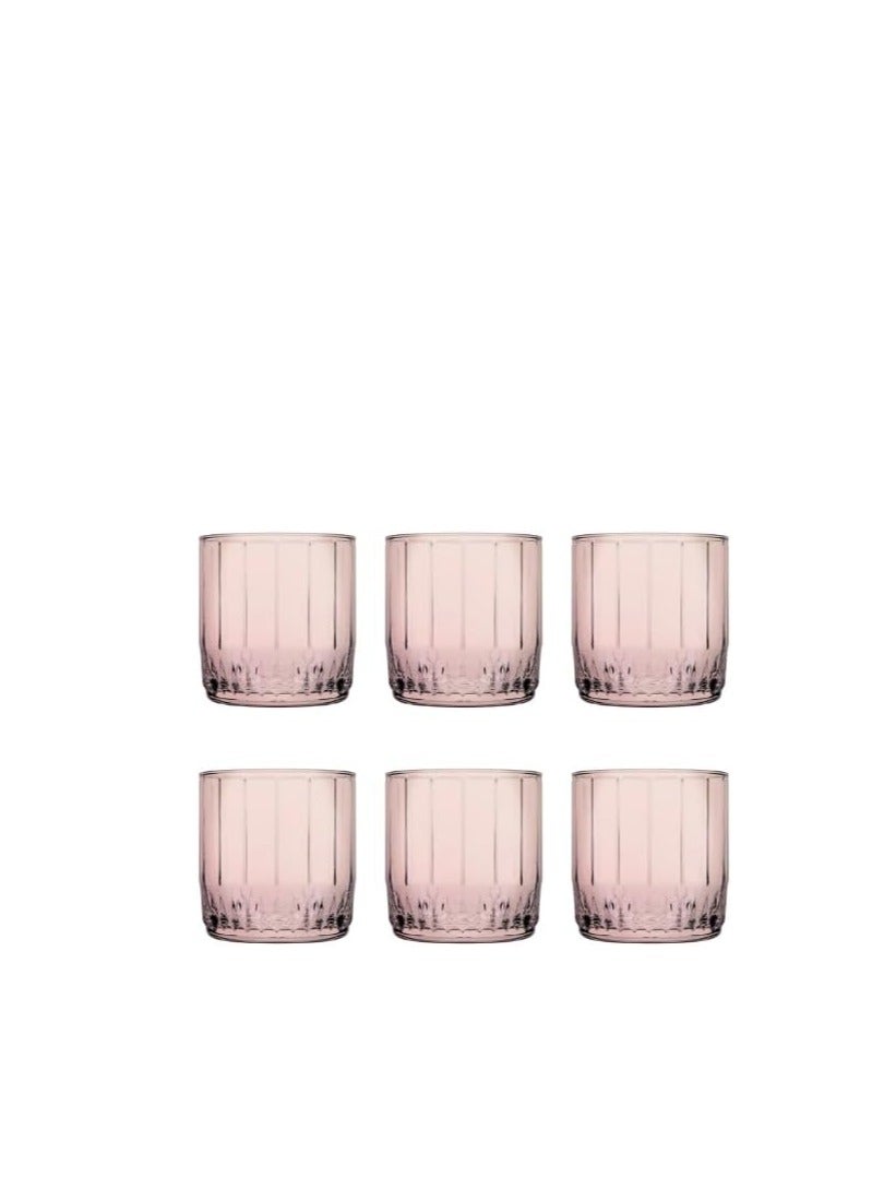 Pasabahce - Pasabahce Juice and Water Cups Set of 6 – Leia- 270 ml-Pink color – Turkey Origin - Image 1