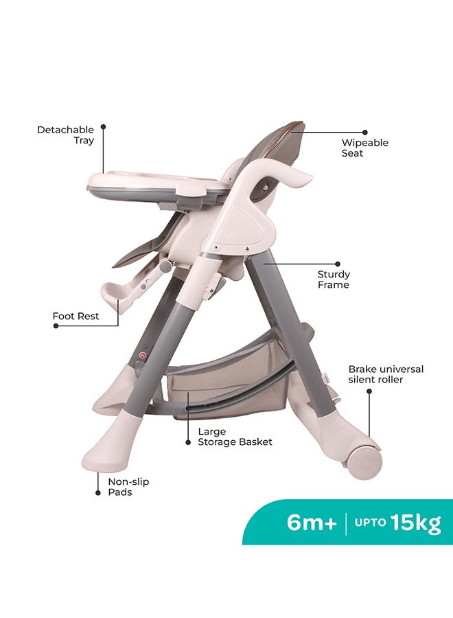 مون Trestle Foldable Baby Feeding And Dinning Highchair  - Image 3