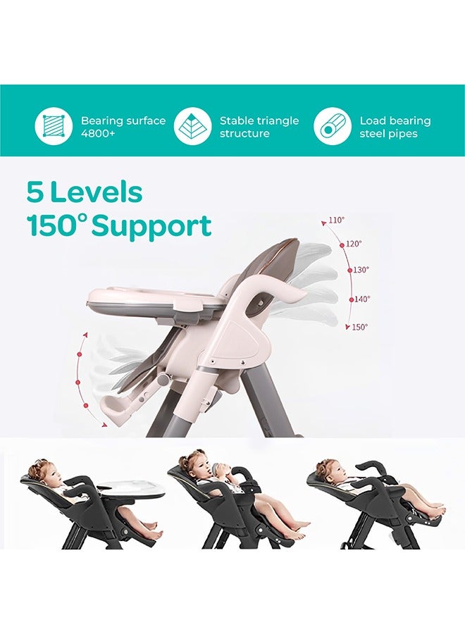 مون Trestle Foldable Baby Feeding And Dinning Highchair  - Image 4