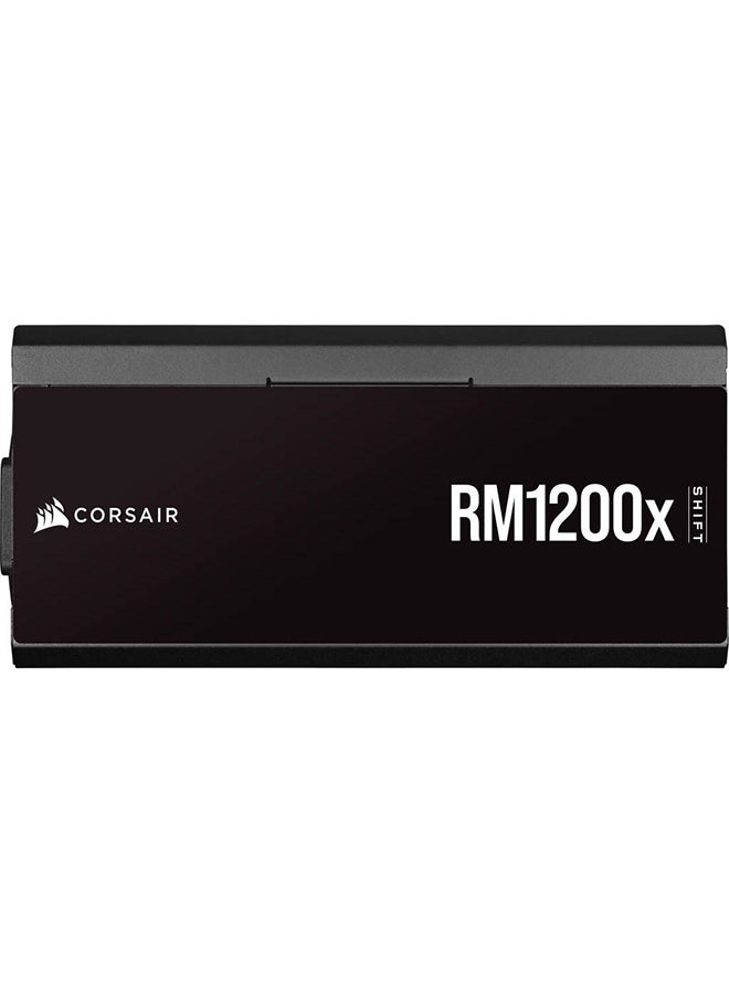 CORSAIR RM1200x Shift Fully Modular ATX Power Supply, 1200W Power, 80 Plus Gold, Modular Side Interface, ATX 3.0 & PCIe 5.0 Compliant, Zero RPM Fan Mode, 105°C-Rated Capacitors, Black | CP-9020254-UK Black  - Image 5