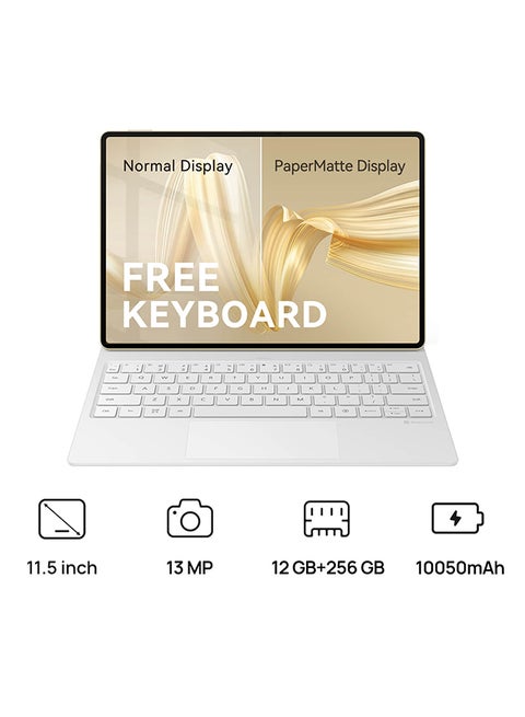 MatePad Pro With 12.2 Inch Tablet Paper Matte Edition Premium Gold 12GB RAM 512GB Wifi - Middle East Version With White Keyboard Inbox