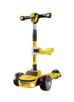 Kidle Kids Scooter 3 in1 Foldable Children's Scooter with Adjustable Seat, for 3-6-12 Years Boys and Girls Kids with Music and Lights Toddlers Riding  - Image 1