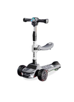 Kidle Kids Scooter 3 in1 Foldable Children's Scooter with Adjustable Seat, for 3-6-12 Years Boys and Girls Kids with Music and Lights Toddlers Riding  - Image 1