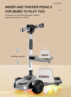 Kidle Kids Scooter 3 in1 Foldable Children's Scooter with Adjustable Seat, for 3-6-12 Years Boys and Girls Kids with Music and Lights Toddlers Riding  - Image 5