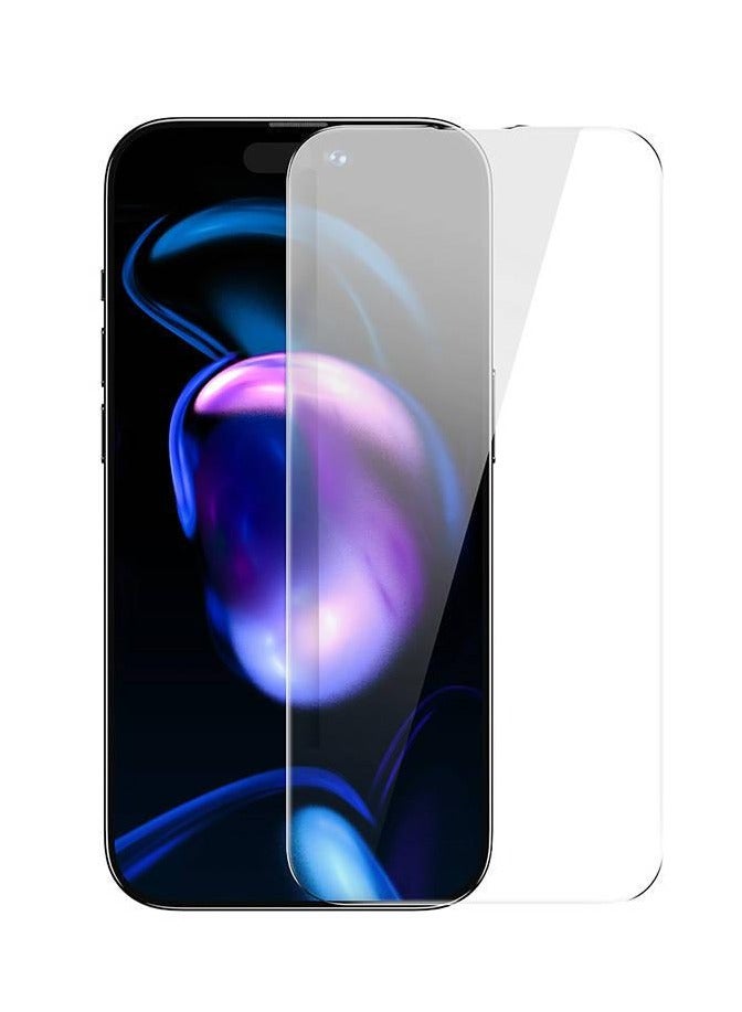 Baseus 0.3mm Crystal Privacy Protection All-Tempered-Glass Screen Protector for iP 14 Pro (Pack of 2 with EasyStick Film Application Tool And 2 Cleaning Kits) - Clear - Image 1