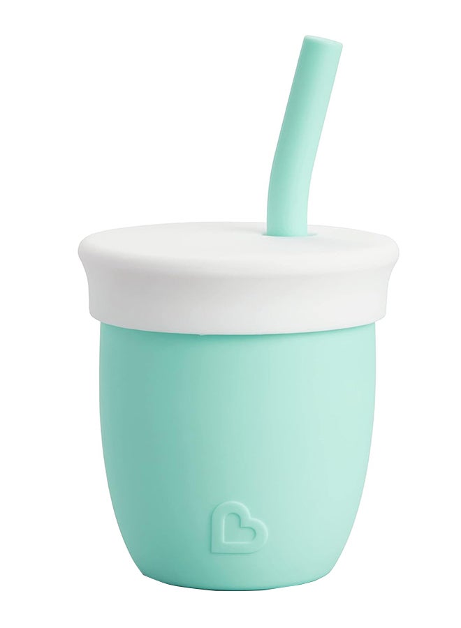 Munchkin Silicone Open Training Cup With Straw, 6 Months+, 118ml, Mint  - Image 1