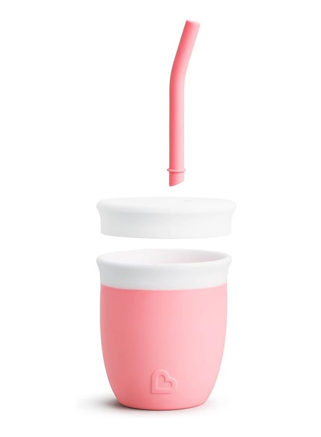 Munchkin Silicone Open Training Cup With Straw, 6 Months +, 118ml, Coral  - Image 2