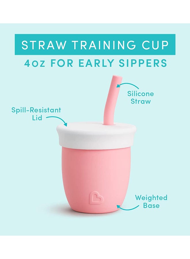 Munchkin Silicone Open Training Cup With Straw, 6 Months +, 118ml, Coral  - Image 4