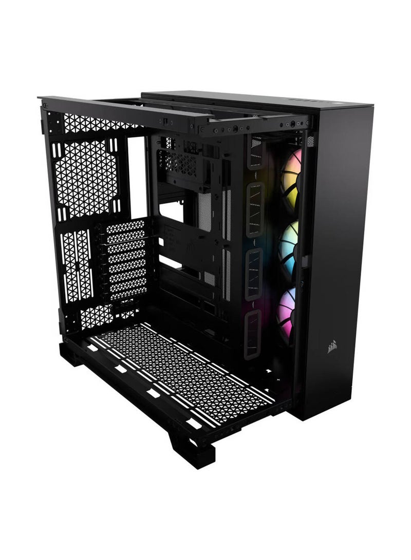 CORSAIR iCUE LINK 6500X RGB Mid-Tower ATX Computer Case, 3x RX RGB Pre-Installed Fans, Up to 360mm Radiator & 10x Fan Support, Dual Chamber Design, Tempered Glass, Modern I/O Black  - Image 2