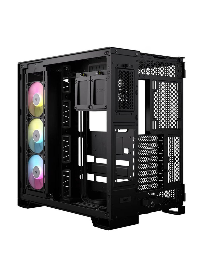 CORSAIR iCUE LINK 6500X RGB Mid-Tower ATX Computer Case, 3x RX RGB Pre-Installed Fans, Up to 360mm Radiator & 10x Fan Support, Dual Chamber Design, Tempered Glass, Modern I/O Black  - Image 3