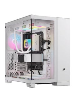 CORSAIR iCUE LINK 6500X RGB Mid-Tower ATX Computer Case, 3x RX RGB Pre-Installed Fans, Up to 360mm Radiator & 10x Fan Support, Dual Chamber Design, Tempered Glass, Modern I/O White  - Image 1