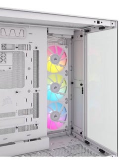 CORSAIR iCUE LINK 6500X RGB Mid-Tower ATX Computer Case, 3x RX RGB Pre-Installed Fans, Up to 360mm Radiator & 10x Fan Support, Dual Chamber Design, Tempered Glass, Modern I/O White  - Image 4