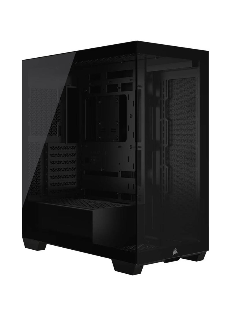 CORSAIR 3500XD Mid-Tower Computer Case, Up to 360mm Radiator & 10x Fan Support, Tempered Glass Case Window, 1x Type-C, 2x Type-A & Audio In/Out Interface Black  - Image 1