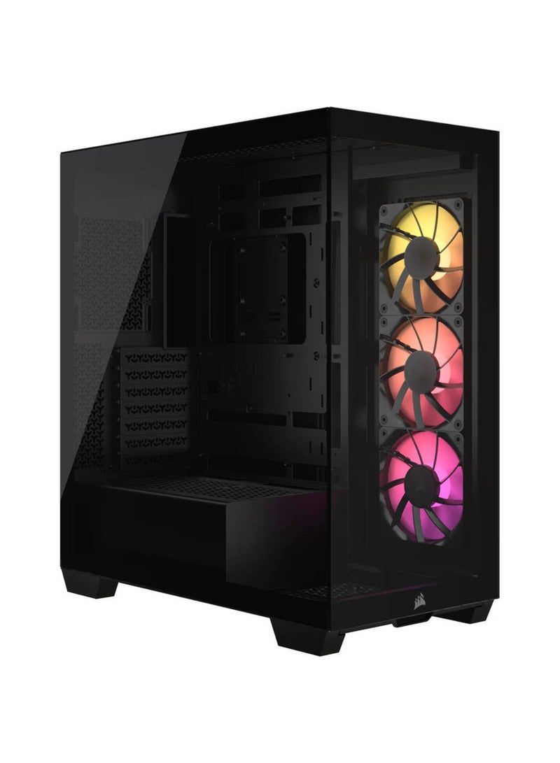 CORSAIR 3500X aRGB Mid-Tower Computer Case, 3x Pre-installed RS120 ARGB Fans, Up to 360mm Radiator & 10x Fan Support, Tempered Glass Window, 1x Type-C, 2x Type-A & Audio In/Out Black  - Image 1