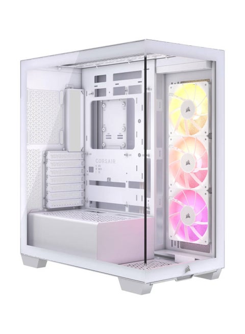 3500X aRGB Mid-Tower Computer Case, 3x Pre-installed RS120 ARGB Fans, Up to 360mm Radiator & 10x Fan Support, Tempered Glass Window, 1x Type-C, 2x Type-A & Audio In/Out White