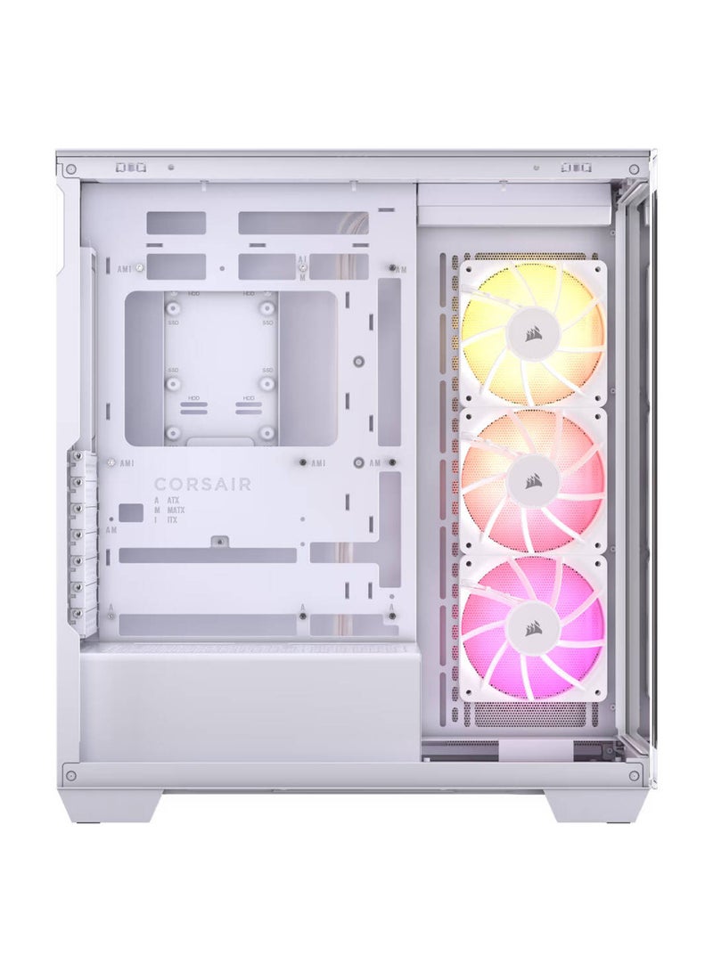 CORSAIR 3500X aRGB Mid-Tower Computer Case, 3x Pre-installed RS120 ARGB Fans, Up to 360mm Radiator & 10x Fan Support, Tempered Glass Window, 1x Type-C, 2x Type-A & Audio In/Out White  - Image 3