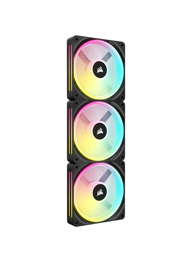 CORSAIR iCUE LINK QX120 RGB 120mm PWM PC Fans Starter Kit with iCUE LINK System Hub, 2400 RPM Fan Speed, 63.1 CFM Airflow, Built-In Temperature Sensor, Dedicated MCU Black - Image 4