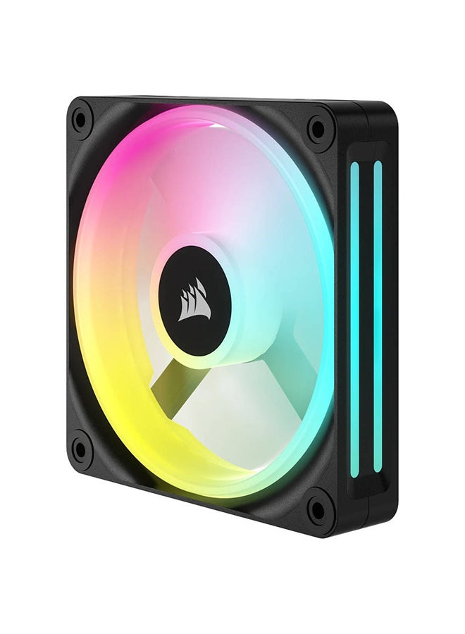 CORSAIR iCUE LINK QX120 RGB 120mm PWM PC Fans Starter Kit with iCUE LINK System Hub, 2400 RPM Fan Speed, 63.1 CFM Airflow, Built-In Temperature Sensor, Dedicated MCU Black - Image 3