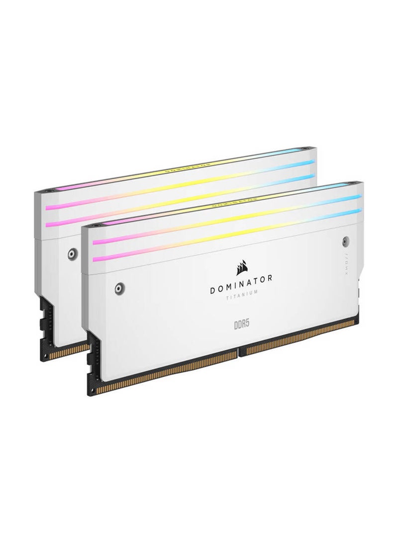 CORSAIR Dominator Titanium 32GB (2x16GB) DDR5 RGB Desktop Memory Kit, 7200MHz Tested Speed, CL34 CAS Latency, 1.45V Memory Voltage, 288 Pin, Intel XMP, White - Image 2
