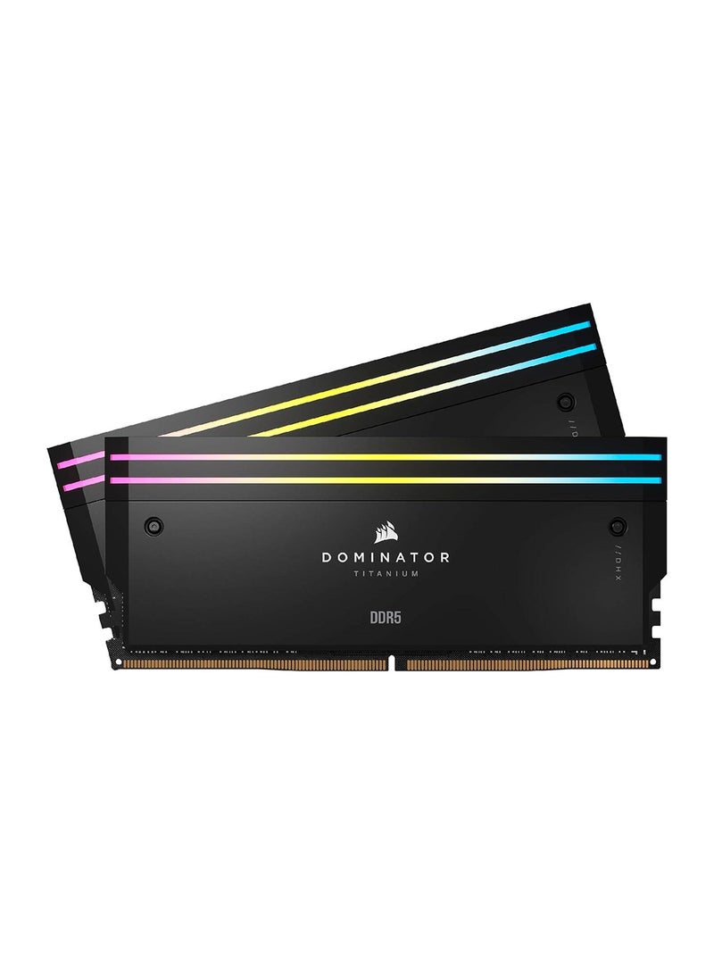 CORSAIR Dominator Titanium 32GB (2x16GB) DDR5 RGB Desktop Memory Kit, 7200MHz Memory Speed, CL34 CAS Latency, 1.45V Memory Voltage, 288 Pin, Intel XMP 3.0, Black  - Image 1