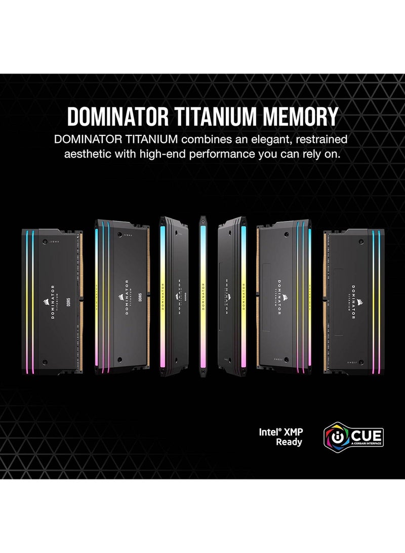 CORSAIR Dominator Titanium 32GB (2x16GB) DDR5 RGB Desktop Memory Kit, 7200MHz Memory Speed, CL34 CAS Latency, 1.45V Memory Voltage, 288 Pin, Intel XMP 3.0, Black  - Image 2