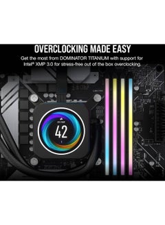 كورسير Dominator Titanium 32GB (2x16GB) DDR5 RGB Desktop Memory Kit, 7200MHz Memory Speed, CL34 CAS Latency, 1.45V Memory Voltage, 288 Pin, Intel XMP 3.0, Black  - Image 4