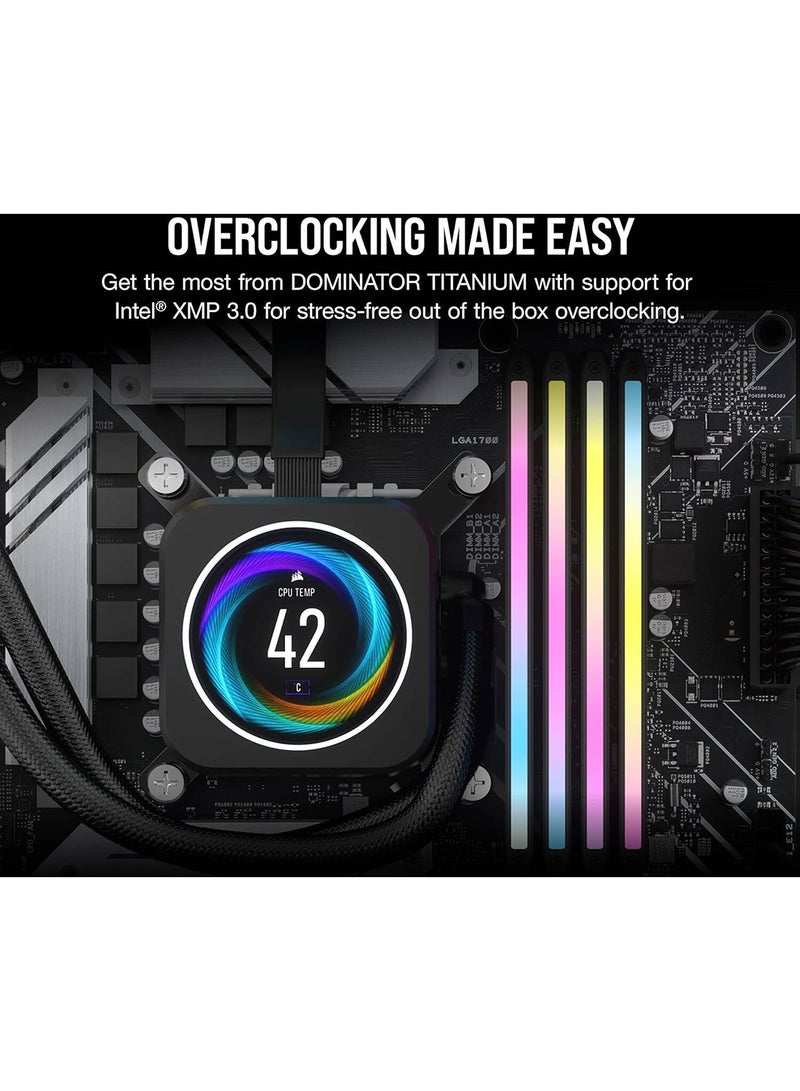 CORSAIR Dominator Titanium 32GB (2x16GB) DDR5 RGB Desktop Memory Kit, 7200MHz Memory Speed, CL34 CAS Latency, 1.45V Memory Voltage, 288 Pin, Intel XMP 3.0, Black  - Image 4