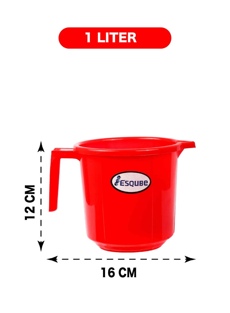 ESQUBE Oasis Plastic Mug With Handle 1000ML Red 12cm  - Image 3