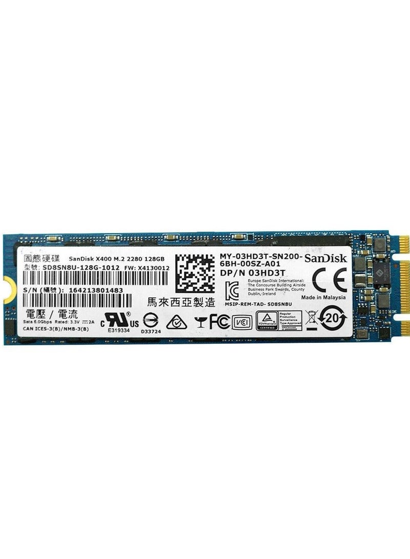 Sandisk Original Imported Used With Health 100% X400 M.2 SATA Solid State Drive SSD SD8SN8U-128G-1012 Dell 3HD3T 128 GB  - Image 1