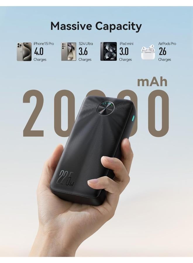 JOYROOM - 20000 mAh 20000 mAh 22.5W  JR-PBF16  20000mAh LED Fast Charging Power Bank High-Speed  for iPhone 14 ,15 ,16  & Samsung S21,S22,S23.S24 Black - Image 1