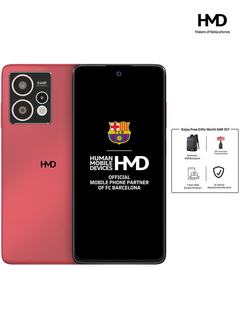 HMD - Crest Max 5G Dual Sim Royal Pink 8+8GB RAM 256GB With USB Backpack + 360 Auto Face Tracking Camera + Screen Damage Protection Card  - Middle East Version - Image 1