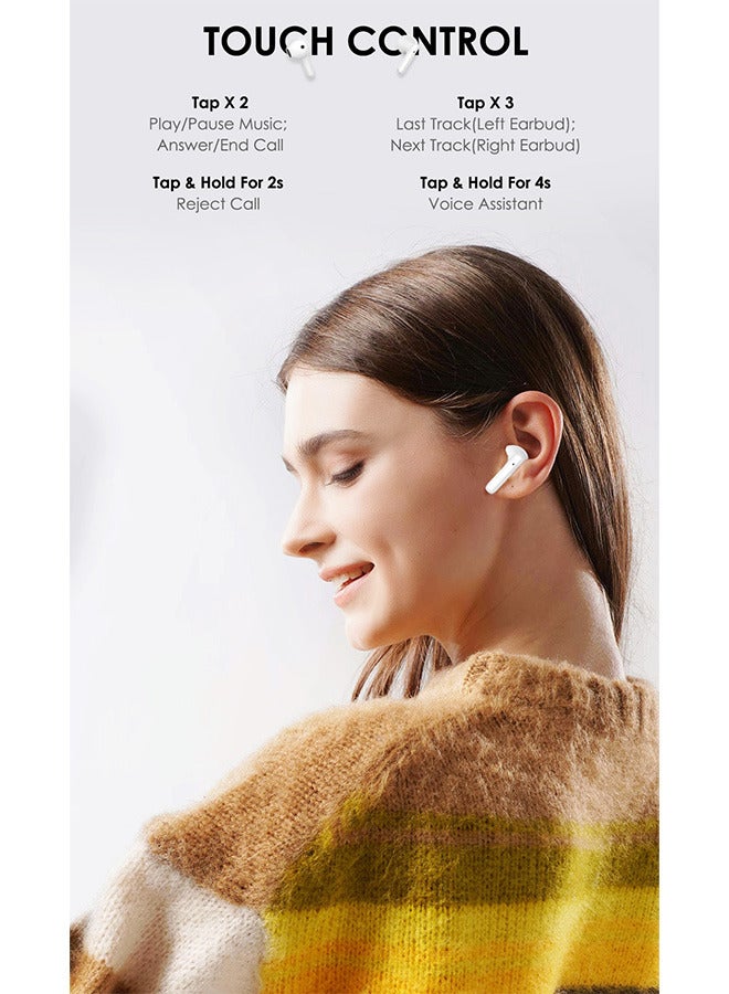 ITEL - Bluetooth Earphones Sahara Edition S10, 13.2mm Bass Drivers Boost wireless Earbuds, Bluetooth 5.3 Low Latency, Crystal-Clear Calls, 25H Playtime Creamy White - Image 1