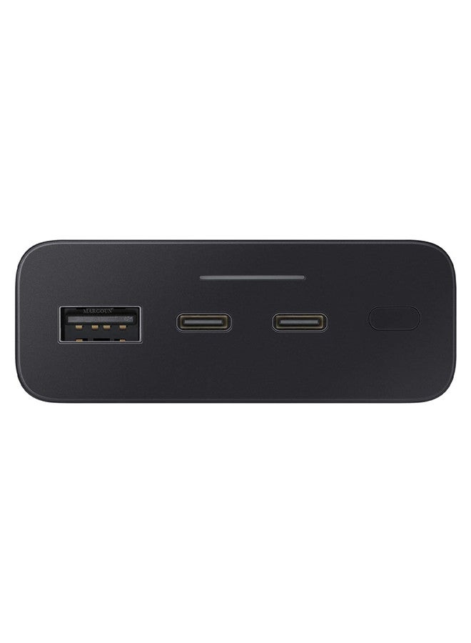 Samsung - 20000 mAh Samsung Power Bank, 2 USB C, 1 USB A,Up to 25W Battery Pack Black - Image 1