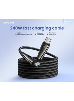 JOYROOM SA31-CC5 Pioneer Series 240W Fast Charging Data Cable (Type-C to Type-C) 1.2m-Black Black  - Image 2