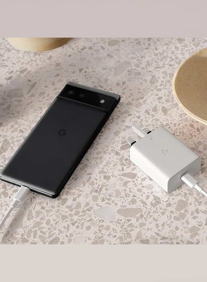 Google - 30W USB-C Charger Compatible with Google Products and Other USB-C Devices Fast Charging Pixel Phone Charger White - Image 1