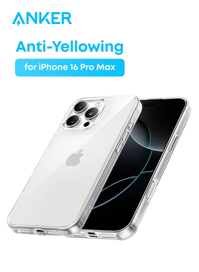 Anker for iPhone 16 Pro Max Case Cover, Military-Grade Shockproof Protection, Yellowing-Resistant Phone Case for iPhone 16 Pro Max Clear  - Image 1