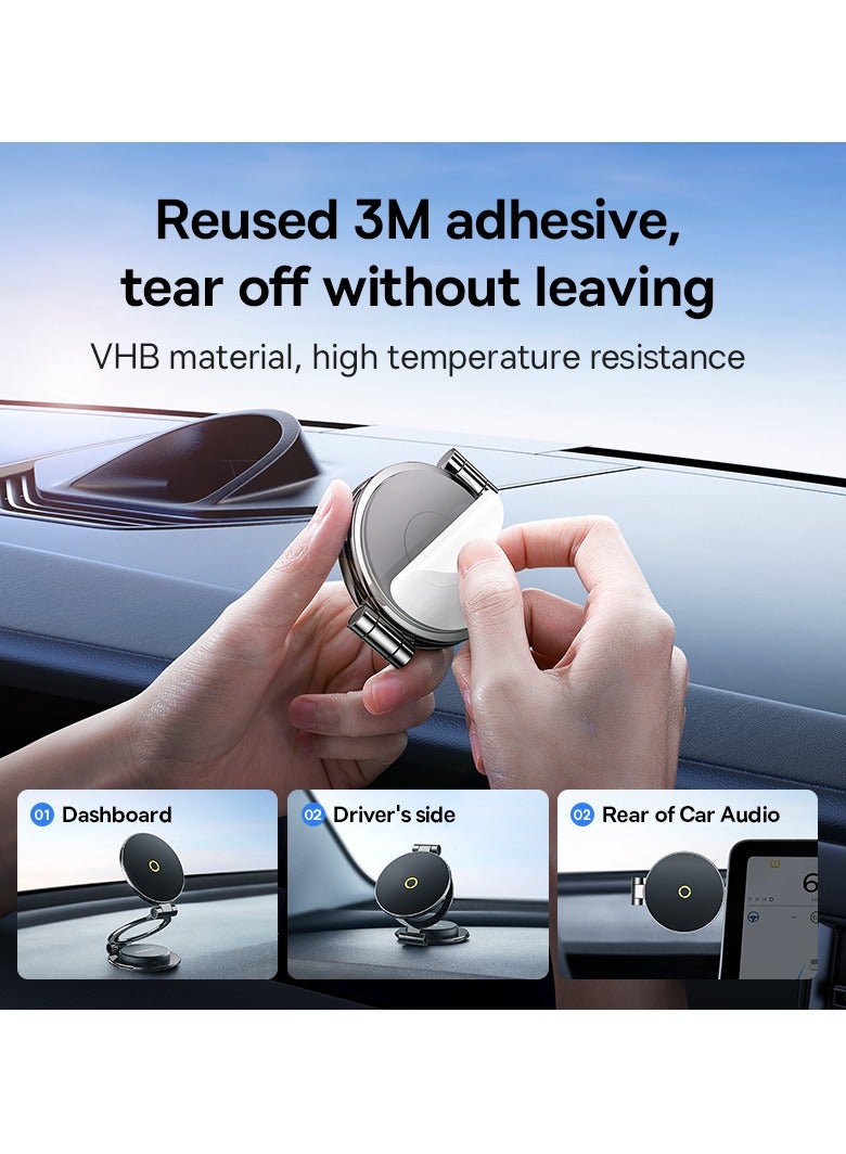 Baseus Magnetic Phone Holder for Car Dashboard and Windshield [18N Double Layer Strong Magnets] Design for Tesla Car, Super Slim and Metal Body Compatible for iPhone 15 14 Pro Max Plus, Samsung S24 S2 and MagSafe Case Black  - Image 5